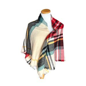 Womens Tangnade Plaid The Blanket Scarf Shaw Wrap